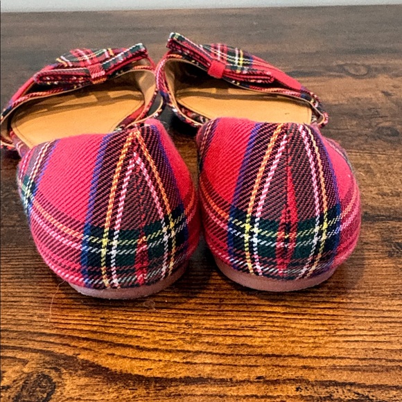 J. Crew Women's Vibrant Red Tartan Plaid D’Orsay Flats Size 7.5 Shoes - Picture 3 of 5